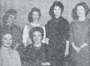 Mrs. Donald Nelson, center, is the newly elected president of the North Shore Hospital Auxiliary as seen in this Jan. 31, 1963 News-Herald photo. Seated with her are Mrs. Steven W. Quaife, secretary. Standing in back, from left, are the other newly elected officers: Mrs. Jay B. Davis, first vice president; Mrs. Floyd Johnson, second vice president; Mrs. Robert D. Brazell and Mrs. Gary Nelson, both on the nominating committee. Mrs. Glenn Leonard, treasurer, was absent.