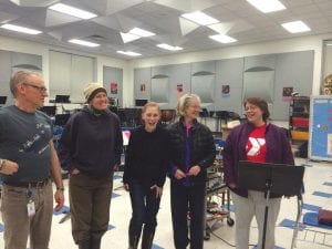 There are many opportunities to become involved with the Grand Marais Playhouse, both on stage and behind the scenes. And it is a lot of fun. Just ask the folks preparing for the next production, a revival of the highly popular Church Basement Ladies. (L-R) Mark Abrahamson, Yvonne Mills, Rose Arrowsmith DeCoux, Linda Waterhouse, Diane Stoddard.