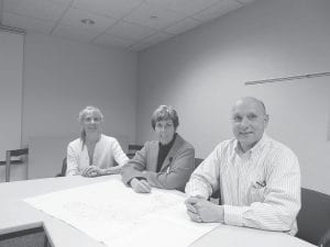 Three people that are very involved with the hospital/care center renovation are (L-R) Rebecca Lewis, Kimber Wraalstad and John Geissler. Lewis and Geissler are with the Duluth based architectural firm of dsgw. They have been hired by the hospital board to work with the staff and community to come up with ideas that will better serve the needs of patients and allow the staff to work more efficiently. Wraalstad is the administrator of the Cook County North Shore Hospital and Care Center.