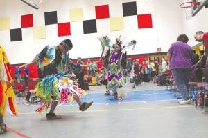 The Grand Portage Community Center is always welcoming with its greeting, Gakina mamawi idimin, or “We gather here.” The community center truly comes to life each year on the second weekend of May when the community gathers for the “Honor Our Elders” Powwow. This year’s powwow was held Saturday, May 10 and included a wide variety of dancing, by young and old.