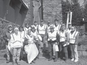 Twice a year members and visitors of Trinity Lutheran Church help with the church’s Adopt-a-Highway cleanup on Highway 61. Pastor Kris Garey said, “This May we found a few unique things (where do those single shoes come from?), had fun despite the cool damp day, and enjoyed being outside. We also had a great meal prepared for us by Frank Newman. It was a fun Hovland day.” (L-R) David Hahn, Virginia Hahn, Boaz Mammenga, Carrie Newman, Diane Lenz, Tom Lenz, Steve Ford, Dave Keller, Pastor Kris Garey, Stan Pelto, Bergen Soland, Duane Johnson, Ken Bjorklund, Diane Bjorklund.