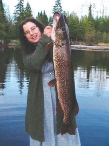 Sue Poché caught a doozy of a northern while fishing off her dock on May 26. She was trying to catch a crappie using a light rod and No. 4 test line as well as the “itty-bittiest minnow possible.”