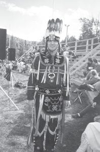 This photo of Ojibwe Elder Billy Blackwell was taken at the Grand Portage Traditional Powwow sometime in the late 1980s. Blackwell remembers that this photo was taken the year the grandstands were constructed. Blackwell has given numerous historical talks around the region and often offers an invocation or welcome—aaniin, bindigen—in Ojibwe at community events. The annual powwow will be held this weekend, Aug.9 and 10, at the Grand Portage Powwow grounds.