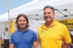 Stewart Mills (left) and Eric Johnson were both campaigning in Grand Marais during the Fisherman’s Picnic festivities. Mills is running against incumbent Rick Nolan for the Minnesota Eighth District, U.S. House of Representative seat. Johnson is the Republican challenger for the Minnesota District 3A Minnesota House of Representatives seat currently held by David Dill.