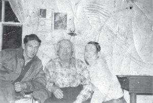 Last week we featured a somewhat formal portrait of Grand Portage settler Peter Gagnon. Peter is pictured here in a more casual setting, with some other Grand Portage old-timers, Joe Porter and Joe’s son, Lex Porter. It recently became known that Lex Porter’s service in World War II included time as a legendary military Code Talker.