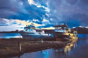 Voyageurs Marina in Grand Portage is “home” to two boats that make regular treks to Isle Royale. The season ends soon for the 65- foot Sea Hunter III, which makes day trips from Grand Portage to Windigo and the 65- foot Voyageur II, which combines mail and passenger service to Isle Royale. The Voyageur II travels clockwise around the island, staying overnight at Rock Harbor.