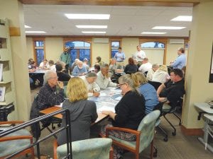 Ideas flowed from the people seated at tables in the Grand Marais Public Library on Thursday, September 4. The main room was used to host a two-hour presentation on possible improvements to the Highway 61 corridor running through Grand Marais, with people asked for their input. Meanwhile, in the children’s library room next door, Bill Barnes, a professional cartoonist, gave a two-hour presentation about how to use computers to animate cartoons, and how to market those cartoons.