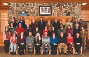 Twenty-six people from Cook County participated in the Blandin Foundation Community Leadership program last February, finishing with a workshop at Caribou Highlands on August 19. (L-R, front) Ann Possis, Mary Jo Wimmer (Trainer), Duane Hasegawa, Jan Sivertson, Dave Tersteeg, Jeanne Anderson, Jim Boyd, Jessa Frost, and Pat Campanaro. (L-R, middle) Amy Demmer, Woody Gilk, Pete James, Mike Roth, Kelsey Rogers Kennedy, Amber Pratt, Emily Marshall, Patrick Knight, Abby Tofte, Vic Klimoski (Trainer), and Tracy Benson. (L-R, back) Rowan Watkins, Dave Mills, Heidi Doo-Kirk, Steve Surbaugh, Linda Jurek Kratt, Rick Anderson, Leif Lunde, and David Demmer.