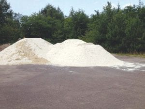 Golf continues at Superior National at Lutsen as improvements are under way. This white sand from Ohio has golfers very excited. It is now in place in newly shaped bunkers and several holes have been seeded and topped with erosion control straw.