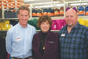 Saturday, September 20 was a memorable day at the Joynes Ben Franklin Department Store as Julie and Rodney Carlson retired from the store and Julie’s brother Jim Joynes (left) took sole ownership of the business. Hundreds of well-wishers attended a coffee held at the store to wish Rodney and Julie a grand farewell and to welcome Jim.