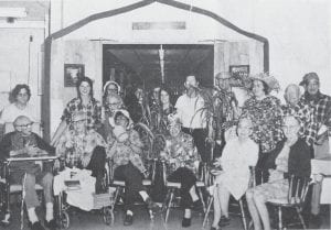 It was “Hee Haw Day” at the Cook County Nursing Home on Sept. 6, 1974, as depicted in this News-Herald photo by Jim Larsen. Residents enjoyed a day on the farm as they dressed up like farmers and prepared a big harvest meal from their own vegetable garden. Square dancing and a corn-husking contest were part of the festivities as well. Shown, from left, are Hildur Gilbertson, Kay Rosenthal, Ella Christopherson, Evelyn Bockovich, Nola Lindskog, Helen Nelson, Deana Everson, Ed Kluck, Tonnes Hovlund, Barb Creech, Sevold Rise and August Bade. Seated are Art Miller, A.P. Anderson, Lois Nelson, Olive Schuyler, Helen Kriener and Cecelia Olson.