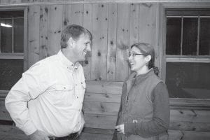 After a spirited debate at the recent candidate forum held in Hovland, Cook County Commissioner District 1 candidates Frank Moe and Kristin DeArruda Wharton exchanged friendly greetings.