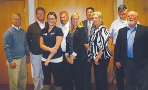 Local and statewide officials met with veterans recently to see how they could offer assistance. U.S. Senator Amy Klobuchar, who could not attend but sent her staff to facilitate, called the meeting. (L-R) General Tim Cossalter, Greg Swanholm, Jacqui Wicklund, Ben Vanderscheun, Anna Lewicki Long, Mike McElhiney, Pat Stand, Clarence Everson, Jerry Fallos.