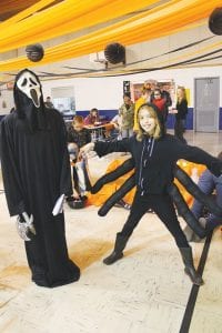 Some of the costumes were enough to make a person scream! Jack the Grim Reaper and Savanna the spider delighted in scaring people at the carnival.