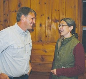 District 1 County Commissioner candidates Frank Moe and Kristin DeArruda Wharton earlier this year.