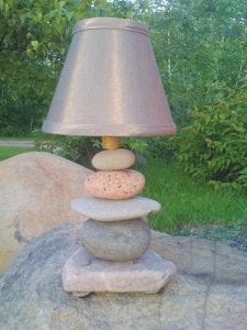 The 2014 recipients of the Lake Superior Binational Forum Environmental Stewardship Awards received lovely rock lamps created by Gail Anderson of Superior Light Source of Grand Marais.