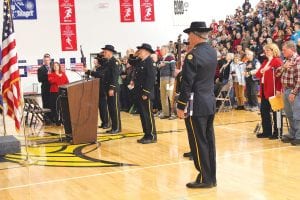 Veterans Day 2014 was commemorated in a variety of ways. In Grand Marais the Cook County High School gym was packed for a program honoring veterans. American Legion Post 413 posted the colors and stood solemnly at attention during the performance of The Star Spangled Banner by the band and choir.