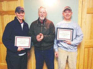 At the recent annual meeting of the Gunflint Trail Volunteer Fire Department, Chief Jim Morrison applauded Kelly and Paul Dahl. They were presented with the Outstanding Service Award for 2014.