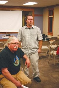 Frank Koehn and Gary Defoe Jr. recently spoke to a group of concerned citizens at the Grand Marais Library about the barrels of military waste that were dumped into Lake Superior by the U.S. Army between 1959-1962. The two work for the Red Cliff Band of Lake Superior Chippewa. The barrels were dumped into treaty waters ceded to the Band in 1842 and 1854, and the Band wants to make sure they pose no harm or are removed.