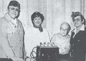 Local service organizations over the years have purchased a number of toasters for use at the North Shore Nursing Home. Unfortunately, the toasters – even the four-piece models – haven’t held up very long. To remedy this situation, the American Legion and local VFW purchased an extra-heavy-duty commercial model at a cost of $238, “which is expected to keep the residents in toast for a long, long time,” according to the Dec. 1, 1977 News-Herald. Amanda Huttenhow of the nursing home, second from right, accepted the toaster from left, Jim Johnson, commander of the American Legion Post 413; Marian Hess, president of the American Legion Auxiliary; and George Forsberg, commander of the Gunflint VFW Post 1211.