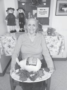 Marie Jacobson was the proud winner of a 12-pound turkey at the annual Turkey Bingo game at North Shore Care Center before Thanksgiving. Her family, Larry and Elaine Dean were extremely happy and stated, “Mom is still providing for our family.”