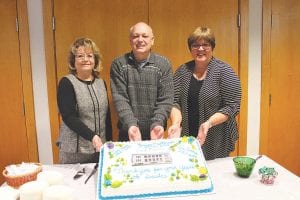 Outgoing county commissioners were honored at the Tuesday, December 2 board meeting. (L-R) Jan Hall of District 1, Bruce Martinson of District 5 and Sue Hakes of District 3. They will all be done with their commissioner duties in January 2015.