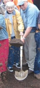 Walter and Phyllis Anderson greatly enjoyed their time spent on the North Shore. A trust in their names has been established to benefit the community. Phyllis Anderson is pictured here with her brother-in-law Paul Anderson at the 2008 ground breaking for the new milling shop classroom at North House Folk School.