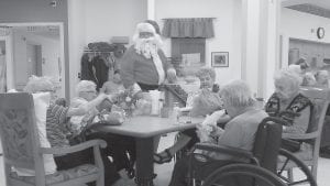 There were lots of family and friends visiting the North Shore Care Center during the holiday season. Everyone receives a gift from Santa on Christmas Eve.