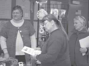 Ann Clark of the Lighthouse Center for Vision Loss gave an interesting presentation at the ENP. Afterwards, Diane Bennett and Vera Amyotte checked out the Lighthouse portable store.