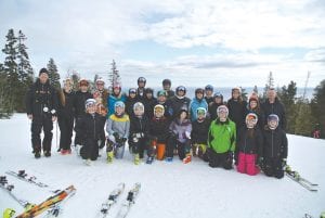 The Cook County Alpine Ski Team had a phenomenal season. As the season wrapped up, the team had a lot to celebrate and to appreciate. Coach Charles Lamb said, “We would like to thank Lutsen Mountains, Cook County High School, Grand Marais State Bank, Swanson & Heeren and all the parent volunteers for their continued support for this great program.” (L-R, front) Morgan Weyrens-Welch, Halle Lamb, Elsa Lunde, True Nies, Haley Yoki, Hanna Borson, Damian Zimmer, Reilly Wahlers, Sela Backstrom. (L-R, back) Head Coach Charles Lamb, Ava McMillan, Ezra Lunde, Santina McMillan, Lauren Thompson, Masen McKeever, Erik Lawler, Will Surbaugh, Isak Terrill, Will Lamb, Lynden Blomberg, Natassja Sheils, Logan Backstrom, Madysen McKeever, Alyssa Martinson, Melanie Stoddard, Coach Rick Backstrom. (Not pictured: Jack Viren and Greg Howe).