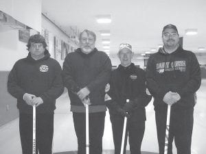 The B event winners were (L-R) Bruce Johnson, Mark Pedersen, Bob Spry and Rob Hackett.