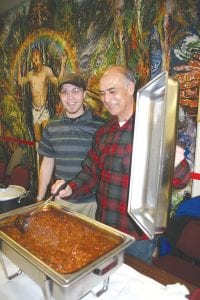 The competition is friendly and the chili is delicious. Jeff and Bob Fenwick had a great time serving up their special chili with a hint of Hawaiian flavor at a previous Chili Cook Off.