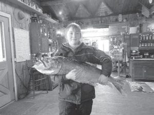 Lucas Sheils caught a fish of a lifetime while fishing with his dad at an undisclosed lake on the Gunflint Trail on Monday, March 2. It took about 15 minutes to land the big lake trout, which was 39 inches long and weighed 20.8 pounds. Lucas used an airplane jig and a cisco to lure the big fish in.