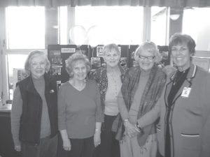 The North Shore Care Center commemorated its 50th anniversary year with an Open House Celebration on Sunday, March 8. It was a beautiful day for residents to celebrate and connect with families, friends, staff, and community folks. Pictured (L-R) are Hospital Auxiliary members Evelyn McDonald, Carol Berglund, Joan Hall, and Thelma Hedstrom, along with Kimber Wraalstad, administrator at Cook County North Shore Hospital and Care Center.