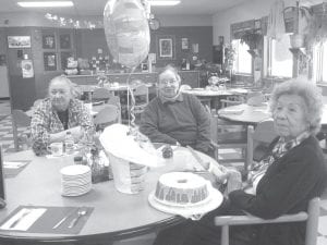 Above: Ellen Olson celebrating her birthday with some of her friends at the ENP. Her friends are Dottie Griffith and Muriel Otto. Left: Rick Johnson was once again the winner of the Elders’ Stew Cook Off. He also won the Chili Cook Off this year. He is a terrific chef!