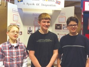 Three Cook County Middle School students—Adam Dorr, Leif Anderson, and Jack Peck—participated in the Northeast Regional History Day event on Saturday, March 14. Anderson will be advancing to the State History competition. Dorr is competing in another event, the National History Bee as well.