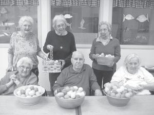 The finished product, ready to go. (L-R, front) Bernice LeGarde, Bob Heideman, Donna Willett. (L-R, back) Skip Rouser, Helene Smith, Lorraine Wipson.