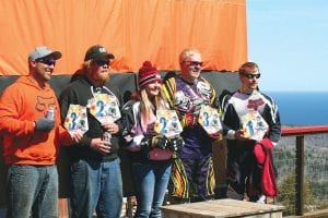 Local racers who won spots on the podium at the Midwest Extreme. (L-R) Jorey Brazell, David Carlson, Taylor Ryden (standing in for Cory Ryden), Devin Bloomquist, and Dustin Nelson.