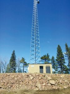 On a side road off the Pine Mountain Road in Grand Marais sits this new allied radio matrix emergency response (ARMER) tower. Three more will be built like this one in the fall near Cascade River, Devilfish Lake and Sawbill Lake.