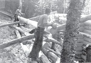 Charlie Boostrom built Clearwater Lodge in 1925, as well as many other log cabins and rock fireplaces in the Gunflint Trail/Grand Marais area. This picture, taken in August 1940 shows construction of a cabin on Clearwater Lake. According to their granddaughter Linda Twedt this year marks the 100th anniversary of Charlie and Petra Boostrom’s move from Moon Lake to Clearwater Lake where they started taking in guests at the historic Clearwater Lodge.