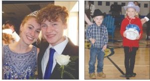 Above left: The 2015 Prom Queen and King are Aubrey Lewis and Nicholas Wiegle, both from Hovland. They looked stunning in their prom attire. Above right: The Royal Court attendants were brother and sister, Landon and Lauren. They looked adorable in their country-themed outfits. A great time was had by all!