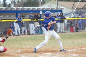 Above: Brian “Bubba” Finke worked out all winter and his hard work in the weight room has been showing in his atbats, where Finke has been getting big hits for the Vikings. Left: When his pitches are on, Jack Wieben is tough to beat. Wieben uses several different deliveries to keep the batters off balance