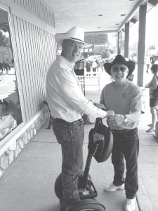 That’s Wyoming Governor Matt Mead on that Segway. The governor isn’t coming to Grand Marais, but the Segway is. Training the governor is Jim Linden. Jim and his wife Dianne will be offering Segway tours in Grand Marais this summer.