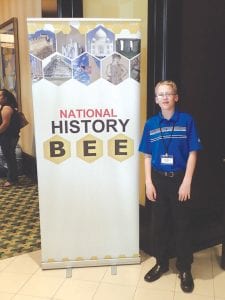 Adam Dorr did quite well at the National History Bee in Louisville, Kentucky in May, especially on the exam which was on military history.