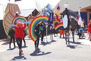 Just as the community celebrated the wonderful weather on Sunday, June 21, the Good Harbor Hill Players and company finished the Solstice Pageant with sunshine and rainbows. The pageant is part of the Wooden Boat Show weekend at the folk school.