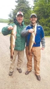 Joe and Travis from Dellwood Minnesota had a great day of fishing at an area lake with Joe Carlson at the end of June. They are holding two of the 15 northerns they caught, a 31- and 29-incher. They also caught a couple of nice walleyes and Travis caught a 13.25-inch perch.