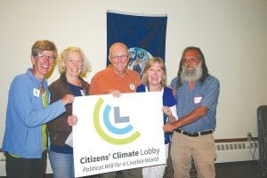 Citizen’s Climate Lobby is new to Cook County, but not to the state or to the nation. CCL is a non-partisan, nonprofit organization that works with politicians to create legislation aimed at reducing greenhouse gasses in the atmosphere. From L-R: Mindy Ahler, Rebecca Wiinanen, Paul Thompson, DyAnn Andybus, and Ray Block.