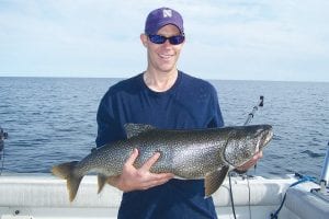 Chad Eckes from Minneapolis had a great day on Lake Superior with Captain Darren Peck of Tofte Charters. He caught and released this beautiful 21-pound, 36-inch lake trout on August 17.