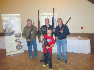 Lutsen Resort hosted the 23rd Ruffed Grouse Society North Shore Chapter banquet on Thursday, Sept. 10. This year’s gun winners were, (L-R, back) Hal Kettunen, Milt Fitz and Peter Gustafson. Standing in front is Tate Crawford.