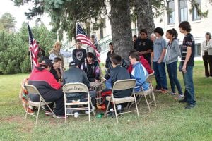 Before entering the Cook County courthouse for a special meeting of the Cook County Board of Commissioners, about 25 people gathered under the old pine on the courthouse lawn to listen to the drum song of the Stonebridge Singers. The gathering was a statement of support for an earlier request by Grand Portage youths to declare the second Monday in October Indigenous Peoples’ Day instead of Columbus Day.